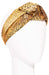 Silk Top Knot Headwrap on mannequin, Cheetah Print, by L. Erickson USA