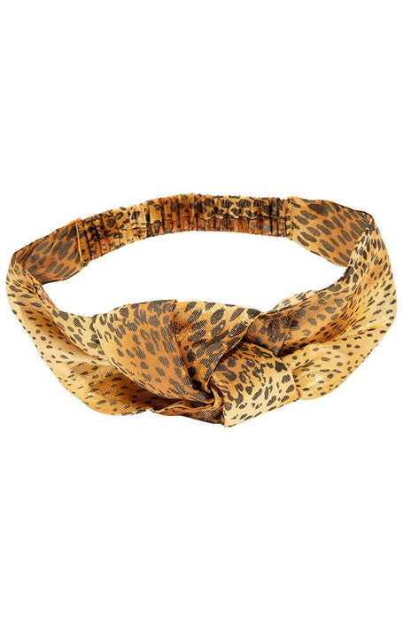 Silk Top Knot Headband with elastic in back for fit, Cheetah Print, by L. Erickson USA