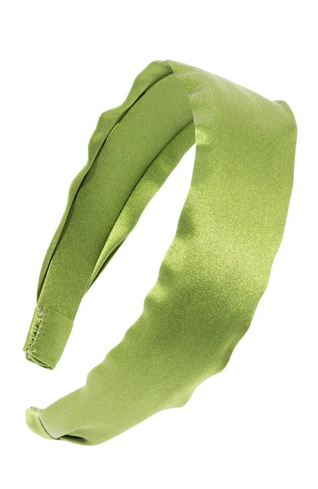 Avocado Green Silk Headband, 1 1/2" Wide, L. Erickson USA