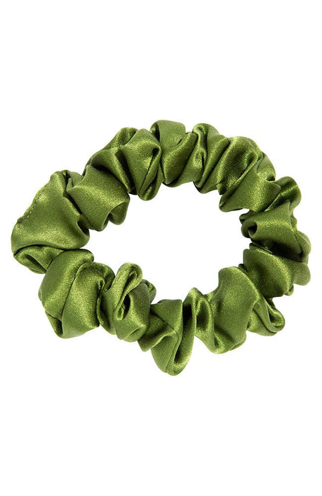 Avocado Green Small Silk Scrunchie by L. Erickson USA