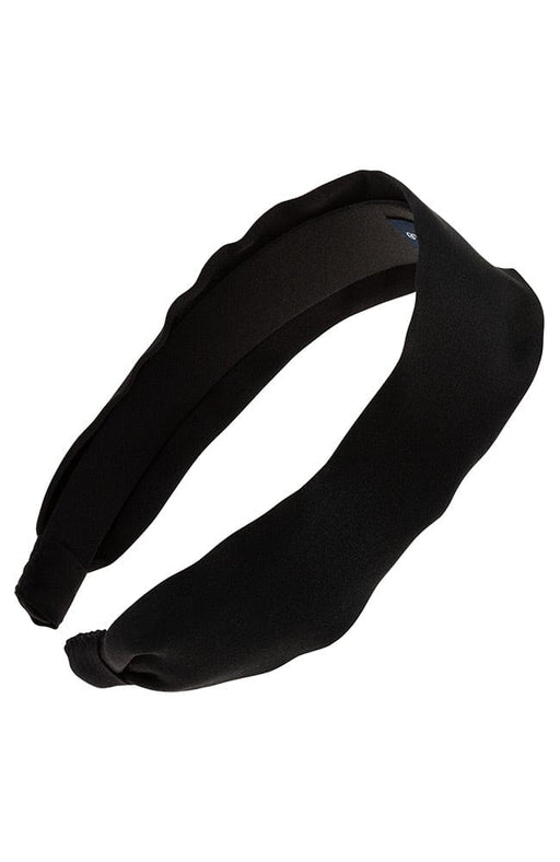 Black Headband, Silk Charmeuse, 1 1/2" Wide, L. Erickson USA