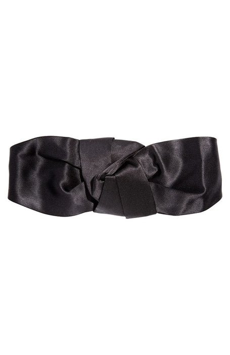 Black Silk Knot Headband, Headwrap style wrap around head by L. Erickson