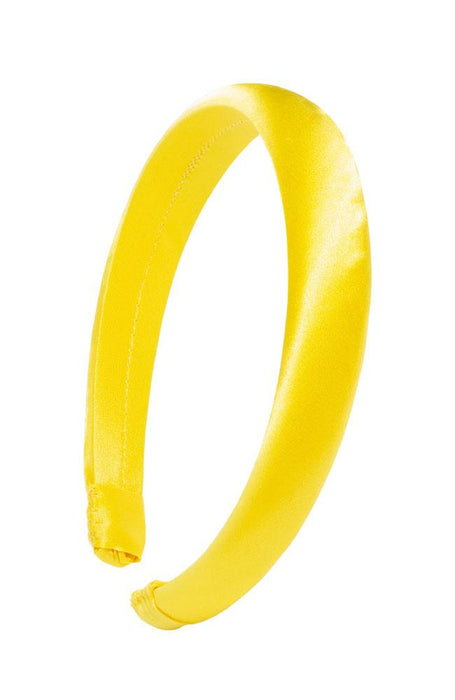 Padded Silk Headband, L. Erickson USA 1" Padded Wide Headband - Buttercup Yellow, Silk Charmeuse