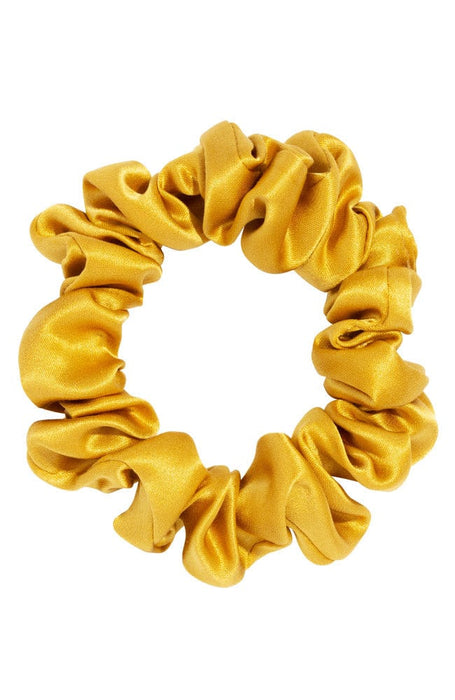 L. Erickson USA Small Silk Scrunchie, Dijon Yellow
