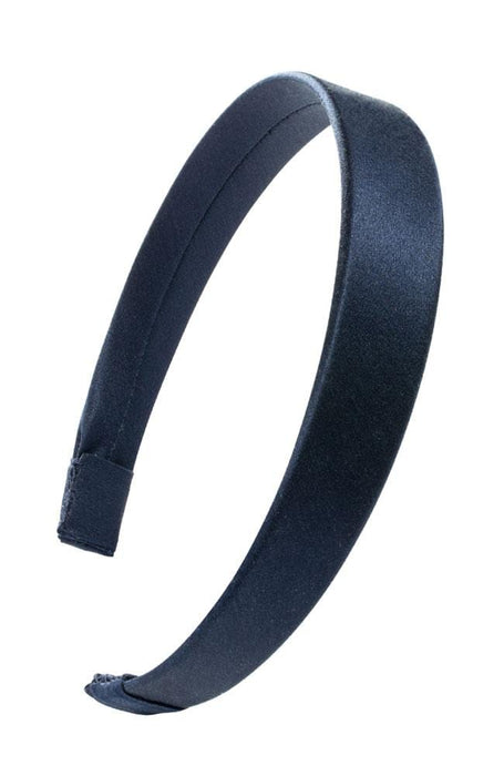 L. Erickson USA 1" Ultracomfort Headband - Navy Blue, Silk Charmeuse