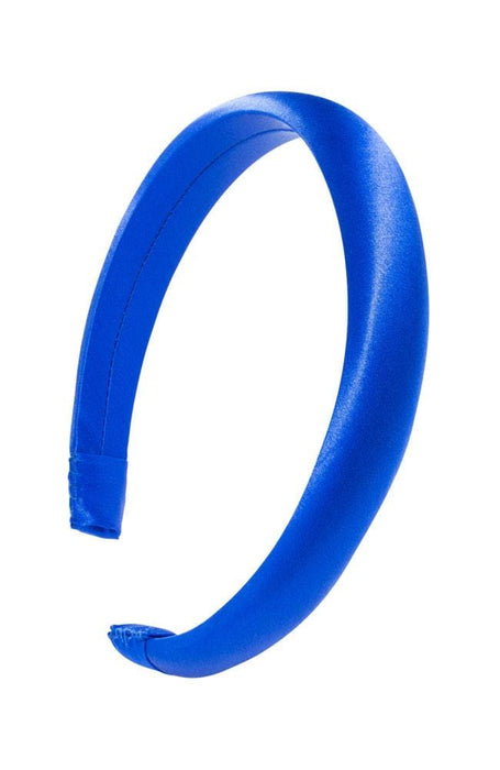 Padded Silk Headband, L. Erickson USA 1" Padded Wide Headband - Ocean Blue, Silk Charmeuse
