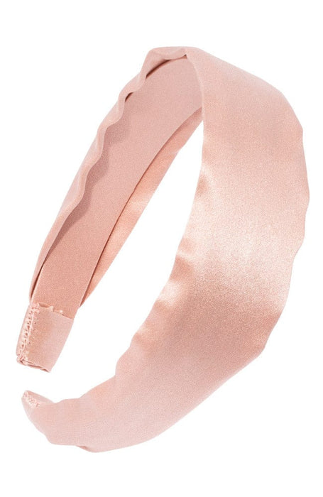 Pink silk headband, 1 1/2" Scarf Wide Headband, Silk Charmeuse Pale Peche by L. Erickson USA