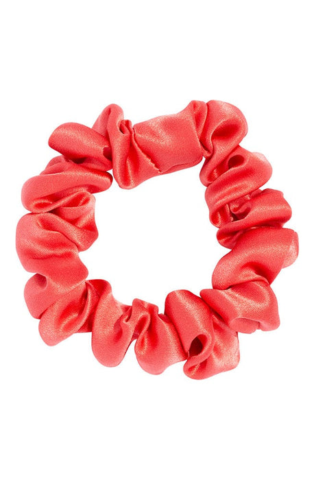 L. Erickson USA Small Silk Scrunchie, Sunset Coral Pink