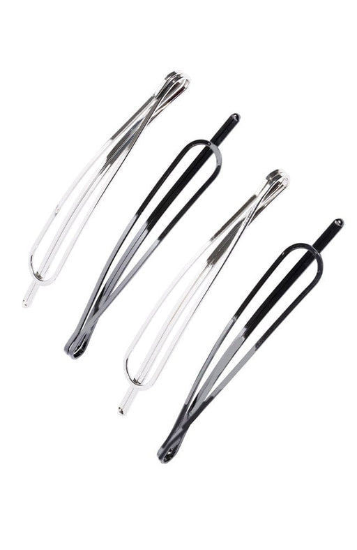 Silver and Gunmetal Bobby Pins by L. Erickson, Metal Drop Hair Pins