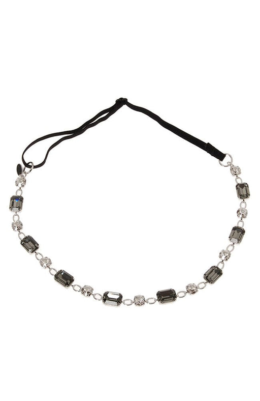 Silver and Grey Crystal Headband with Adjustable Straps, L. Erickson