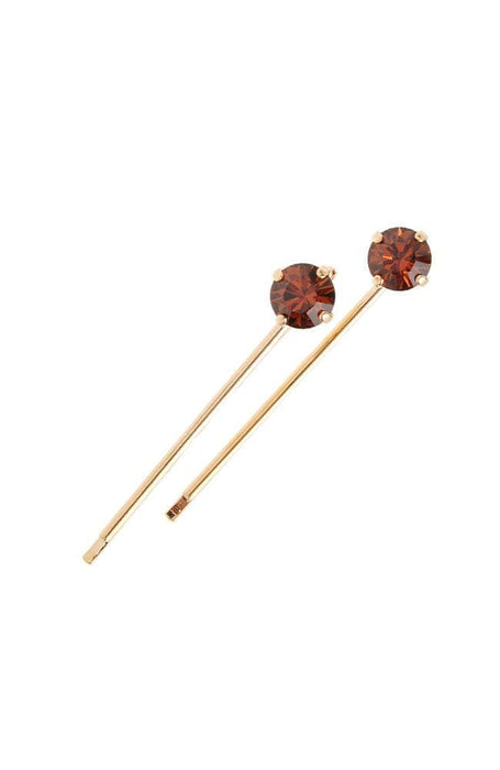 Smoked Topaz Crystal and Gold Bobby Pins made with Crystals