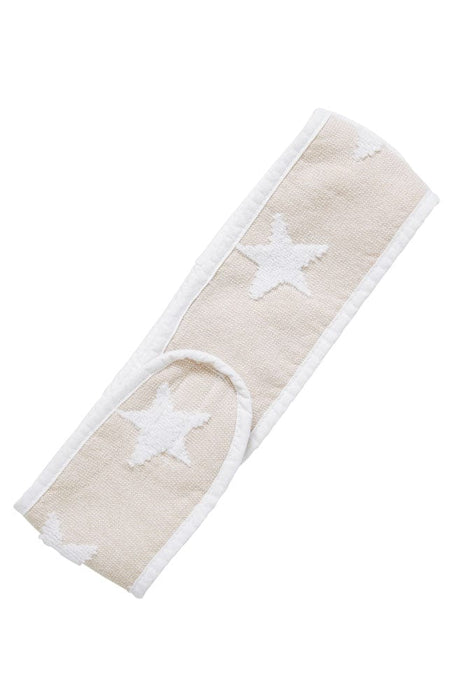 Adjustable towel hair wrap, beige with embossed stars, 100% cotton, by France Luxe Body
