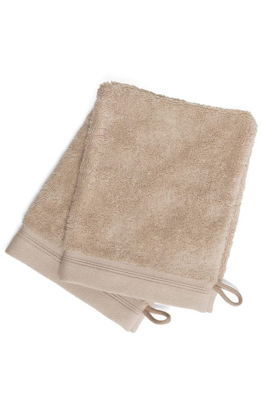 Beige Bath Mitts, 2 pack, 100% Cotton, by France Luxe Body