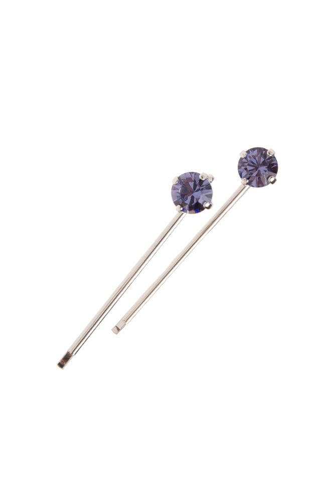 Tanzanite Crystal and Silver Bobby Pins made with Crystals