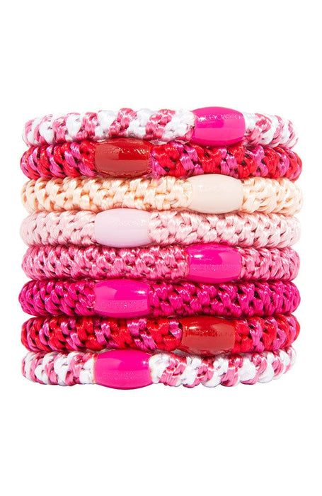 Thick, Think Pink hair ties by L. Erickson, 8 pack