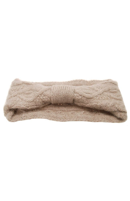 Beige Knit Winter Headband, Cashmere, L. Erickson