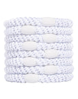 Thick, White Hair Ties by L. Erickson, 8 Grab and Go Ponytail Holders, strong hold for thick hair.